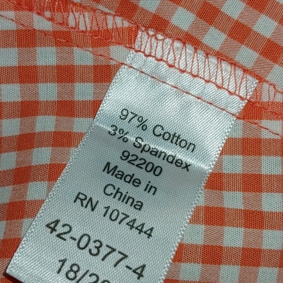 Peach Gingham Check Shirt 18/20 - Picture 7 of 7